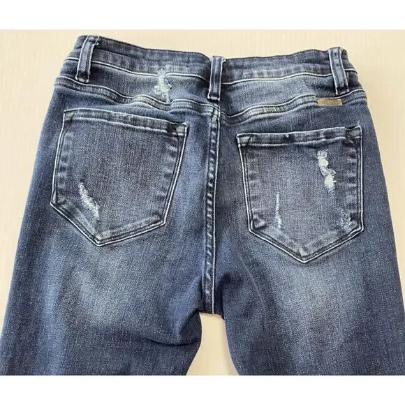 KanCan Jeans Women’s Sz 5/26 (26x27) Blue Destroyed Distressed Skinny Ankle - Picture 3 of 10